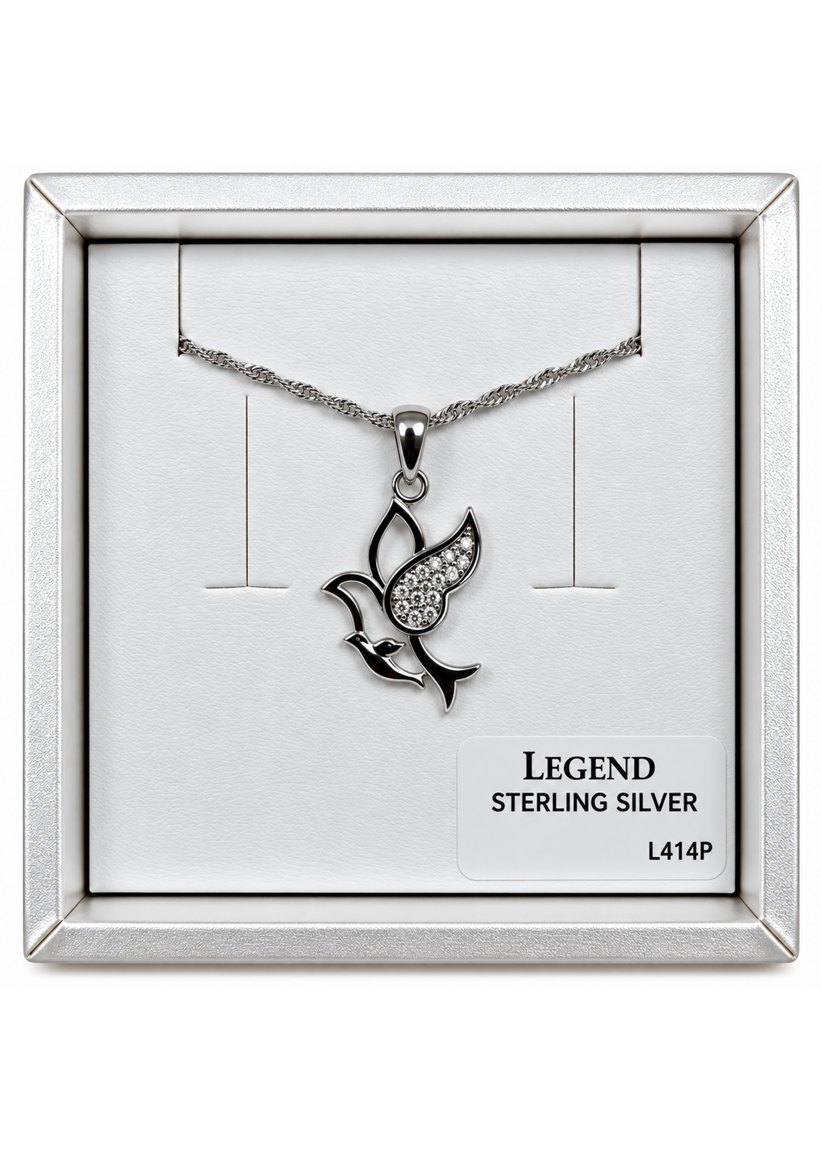 Legend SS CZ Dove Pendant L414P