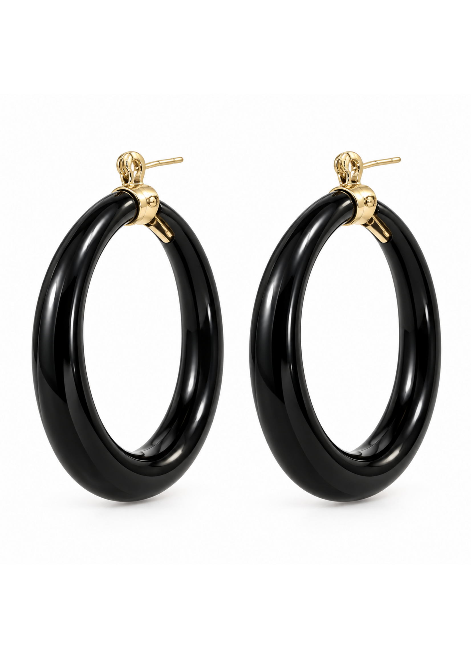 Vintage Black Hoop Earrings