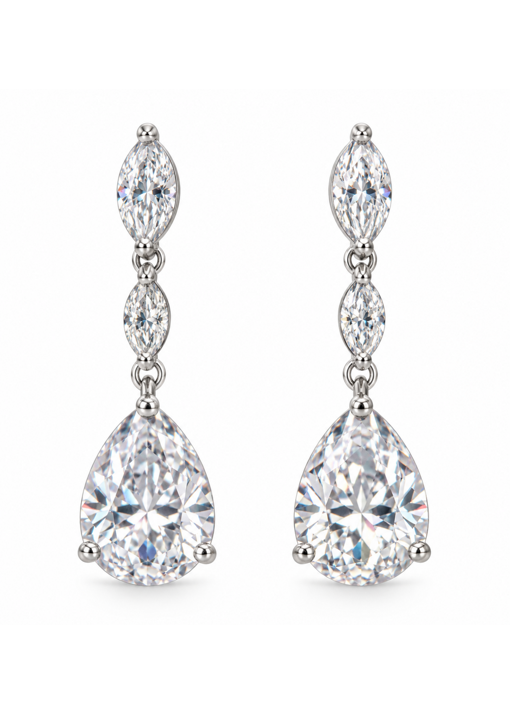 Vintage Sterling CZ Drop Earrings MSRP $250