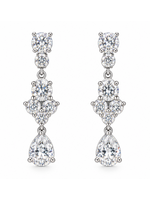 Vintage Sterling Pear Earrings CZ MSRP $250