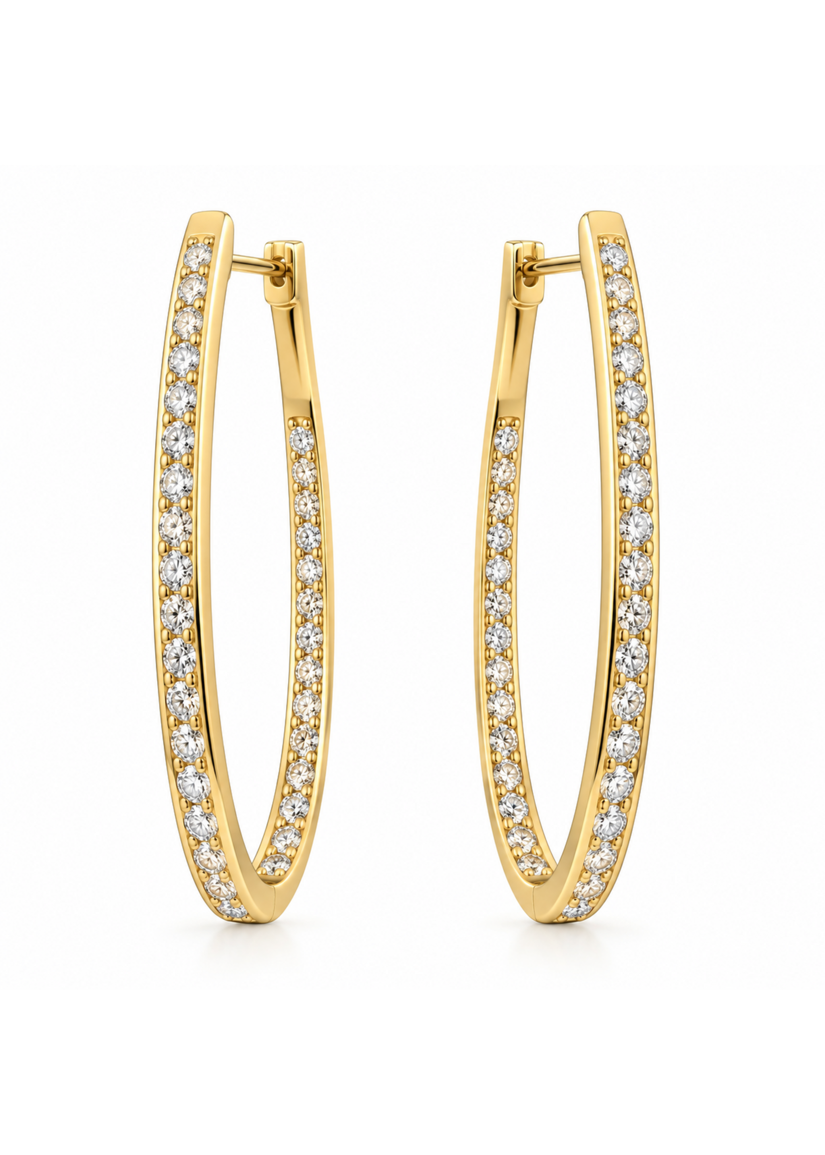 Vintage GP Hoop CZ Earrings