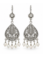 Vintage Sterling Scroll Dangle Earrings