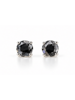 Vintage Sterling Black Alaskan Stud Earrings