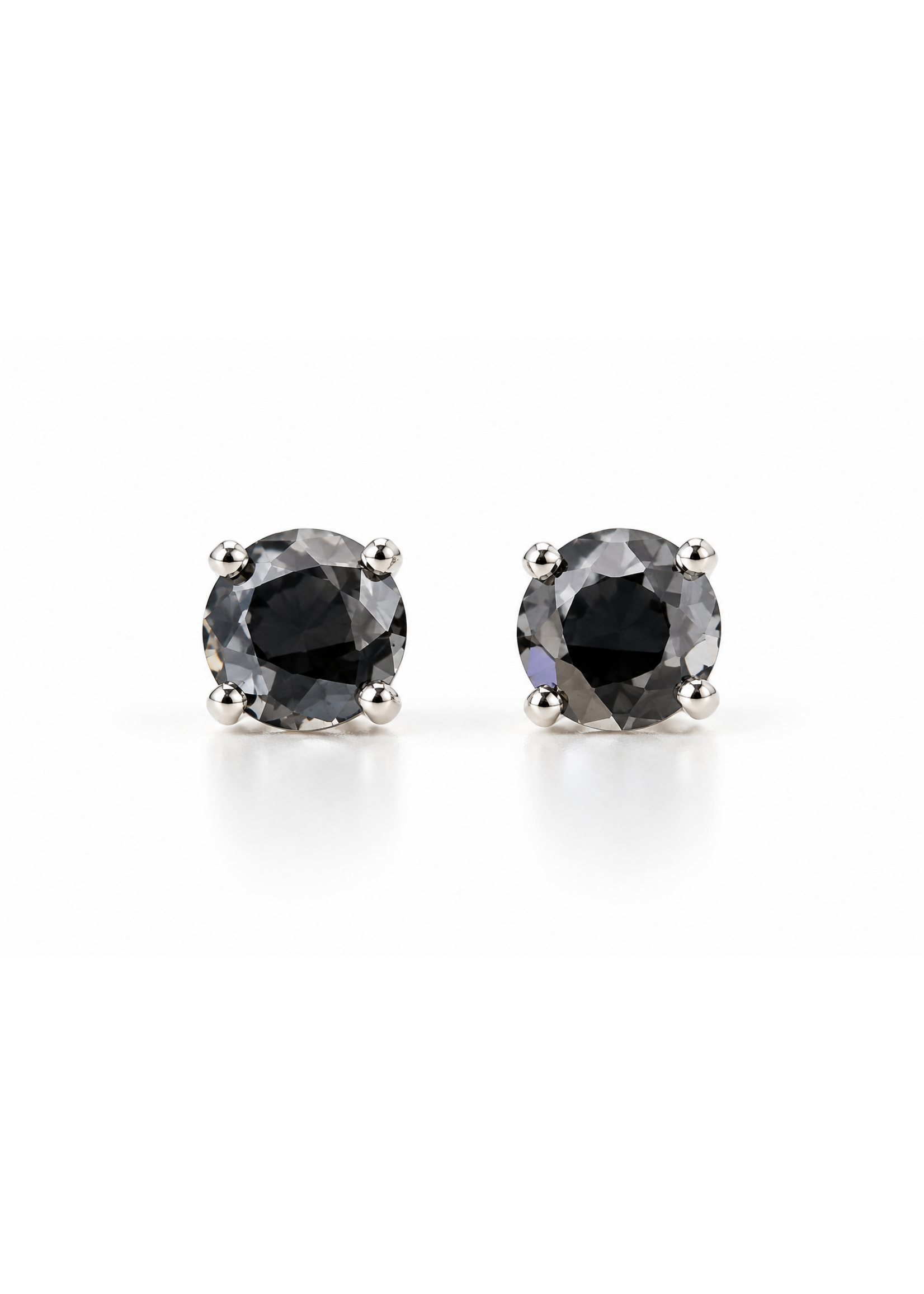 Vintage Sterling Black Alaskan Stud Earrings