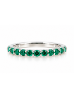 Vintage Sterling Green CZ Half Eternity Band size 7
