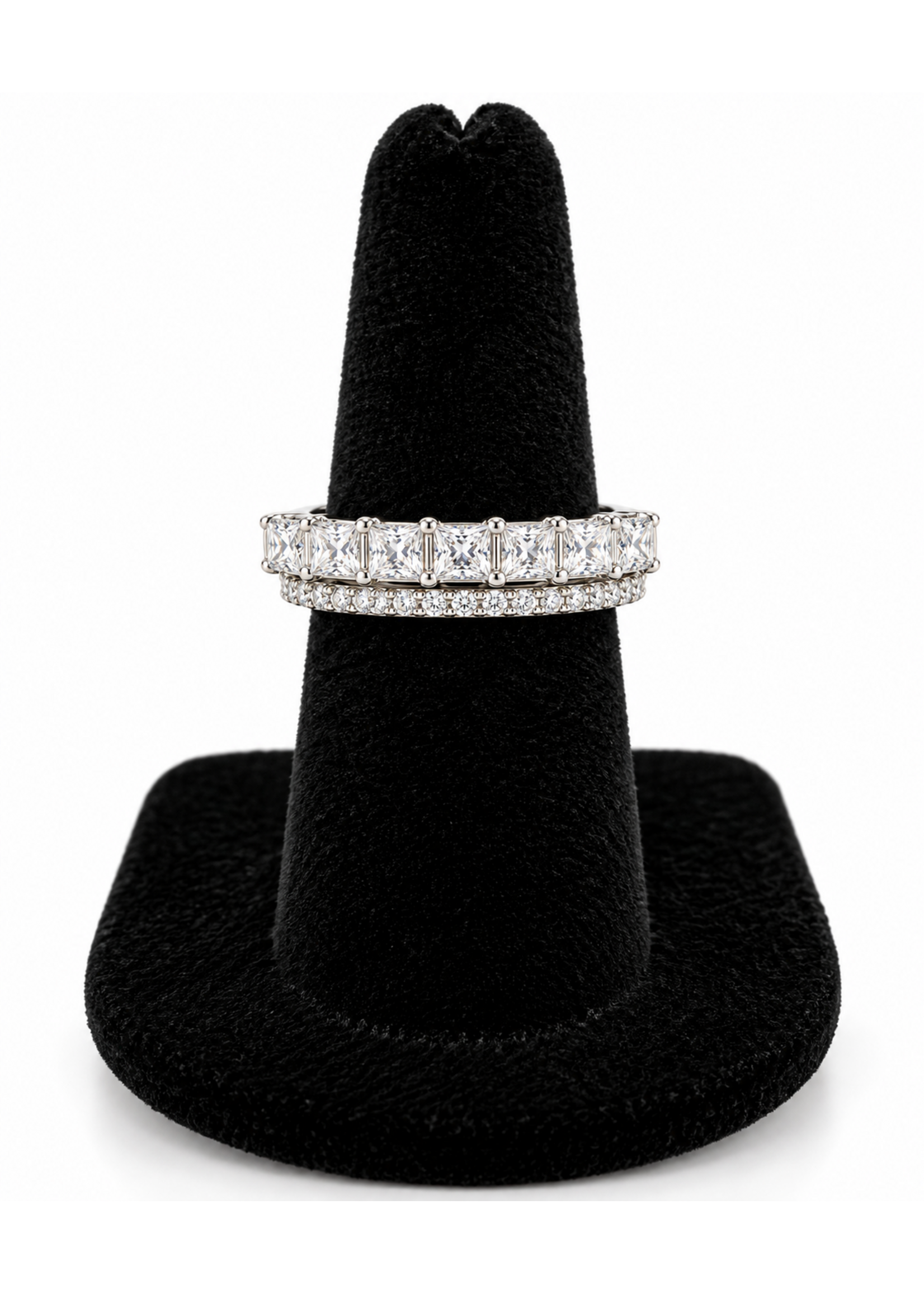 Vintage Sterling CZ Stackable Rings size 6
