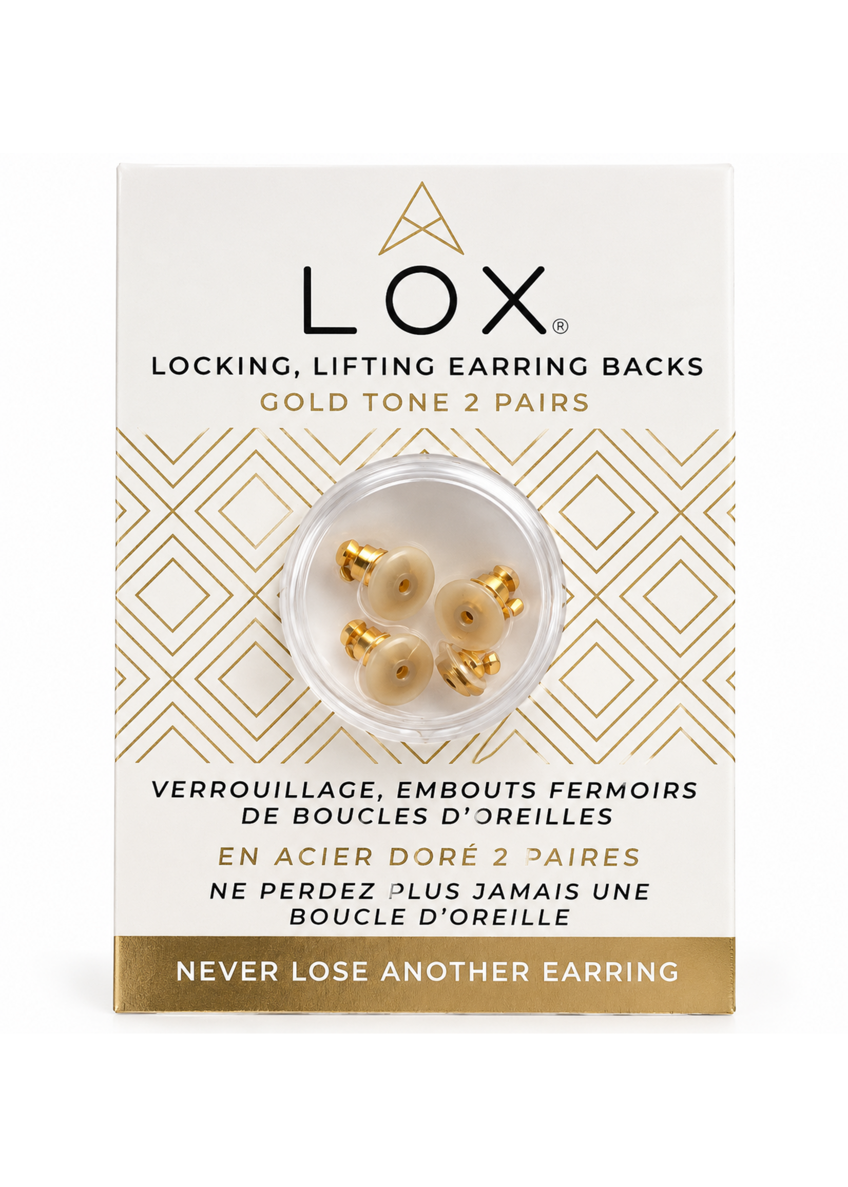 LOX Lox Earring Backs Gold Color
