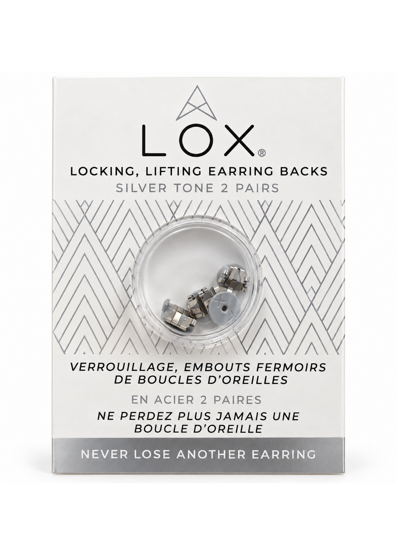 LOX Earring Backs Silver Color