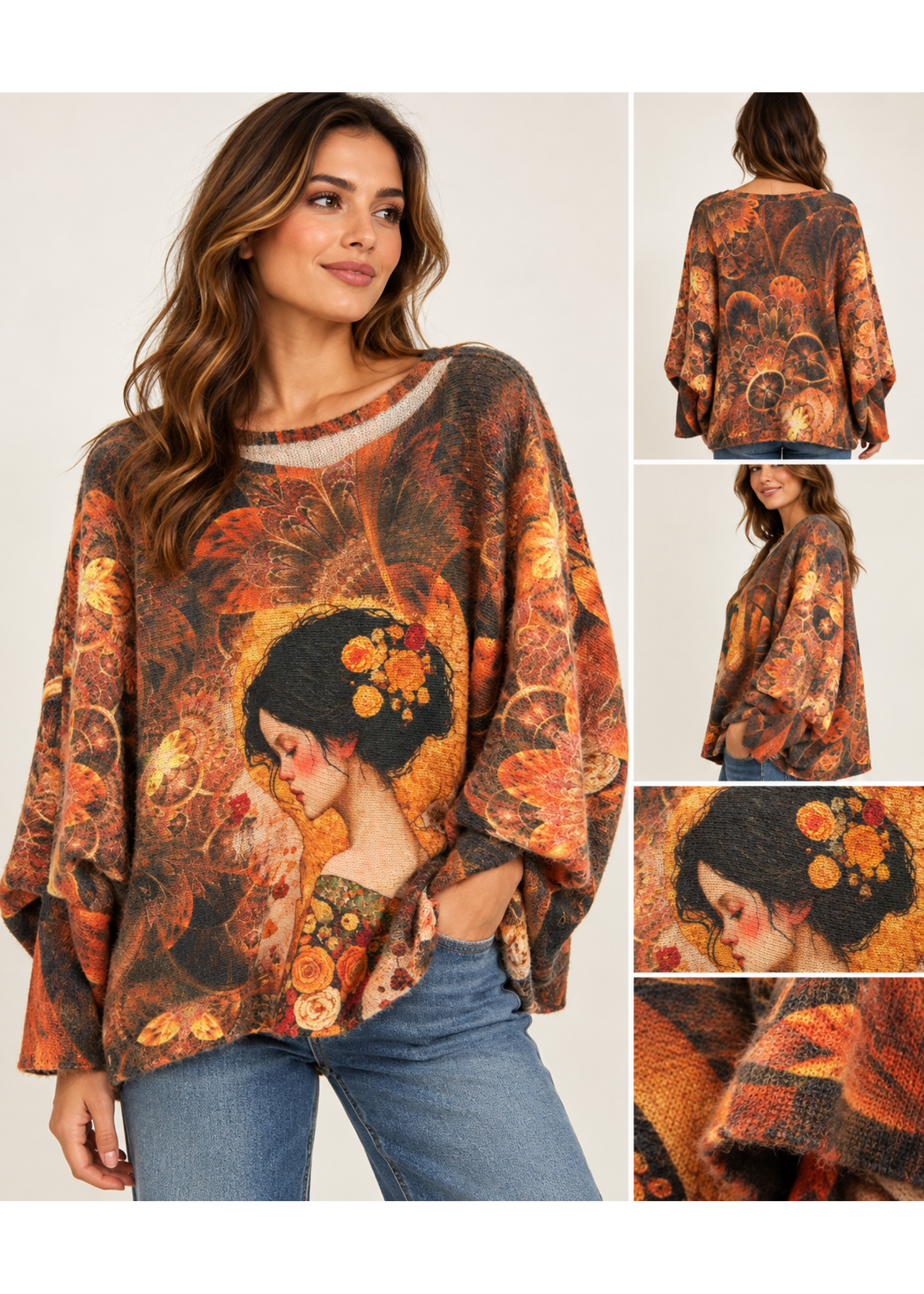 Mama Mia Print Sweaters O/S