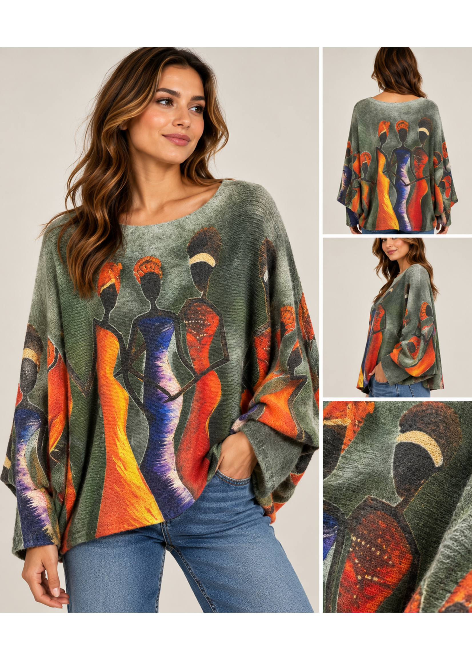 Mama Mia Print Sweaters O/S