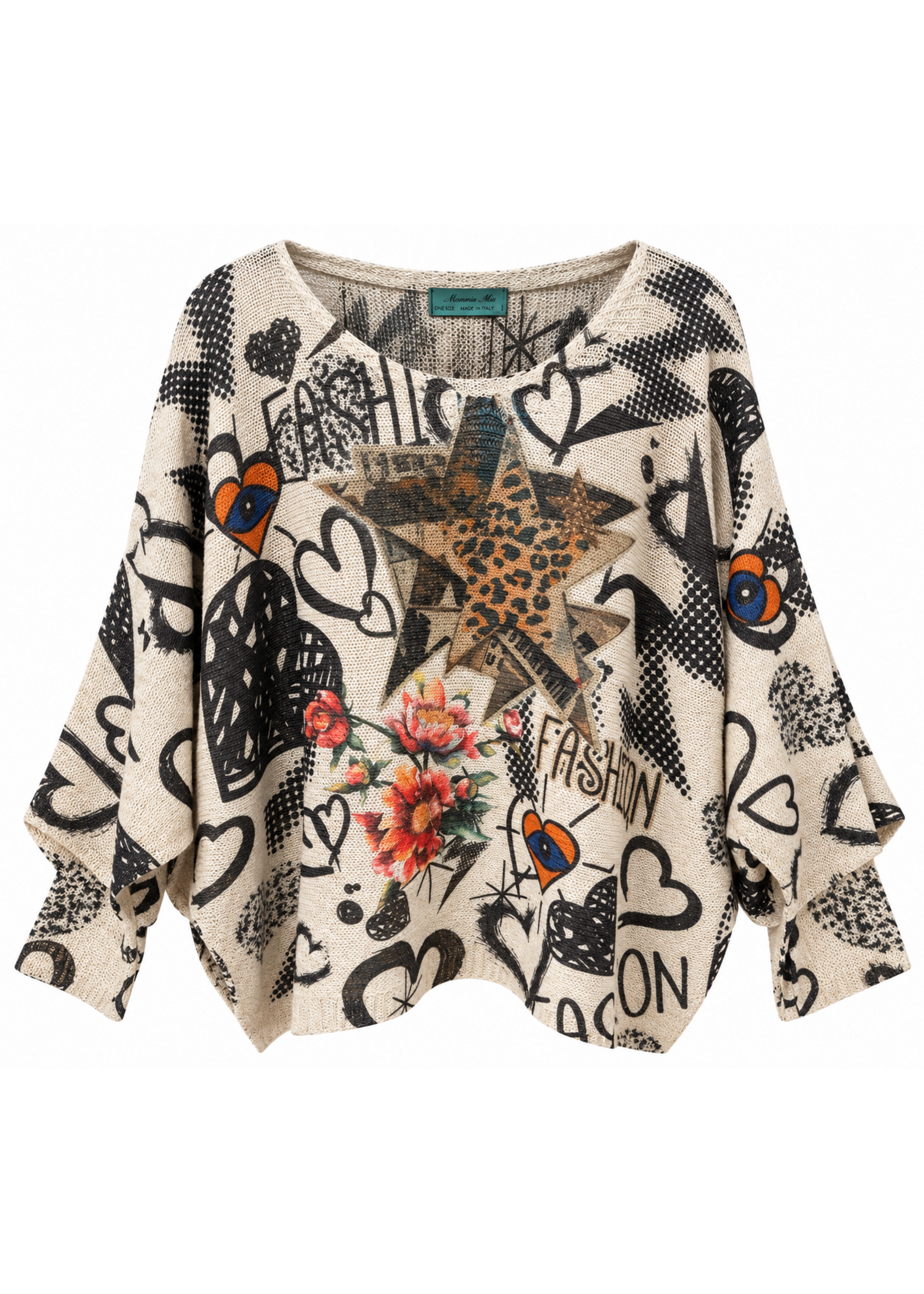 Mama Mia Printed Sweater O/S