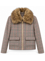 Lois Blackbull Apparel Charity Faux Fur Collar Coat