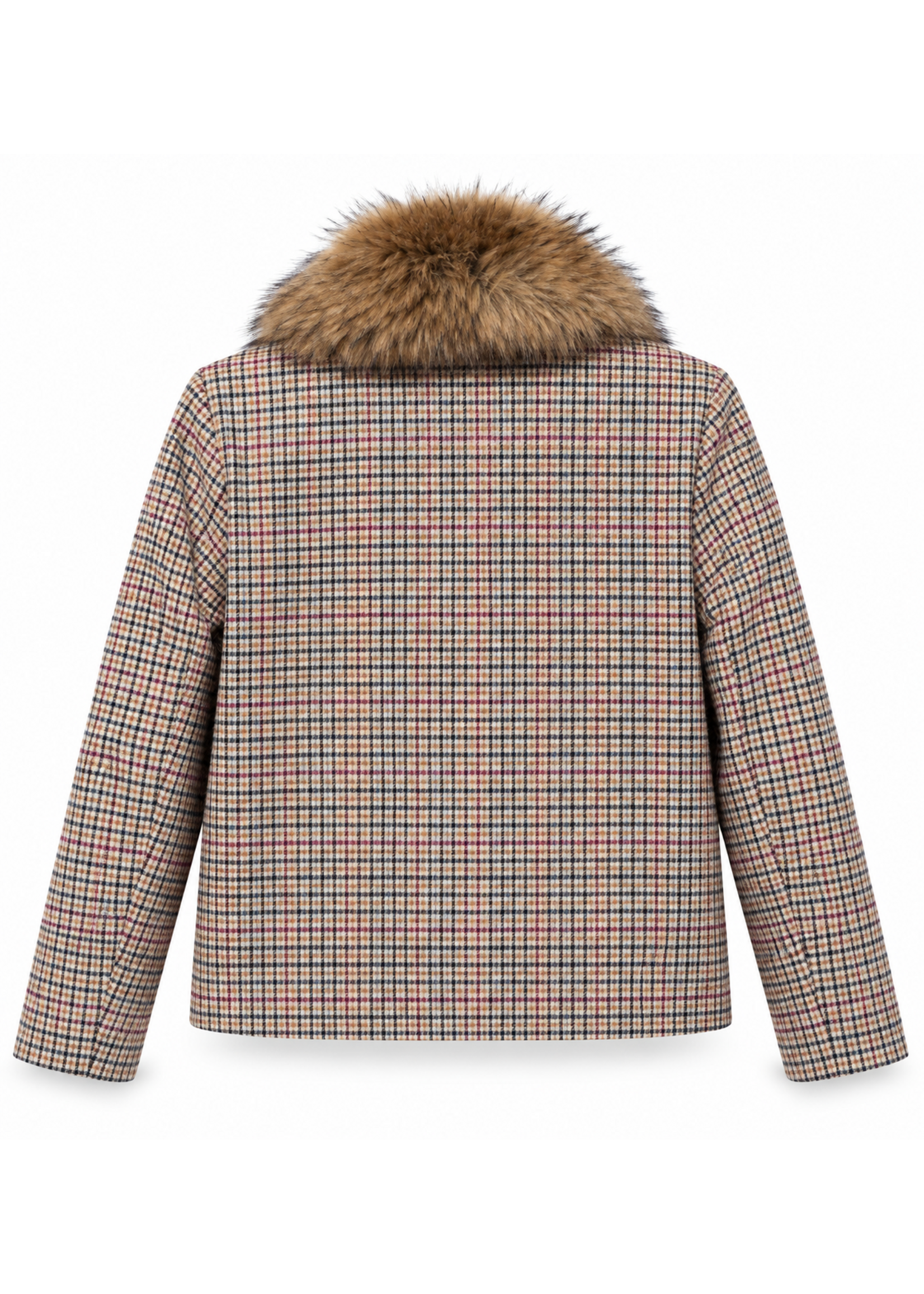 Lois Blackbull Apparel Charity Faux Fur Collar Coat