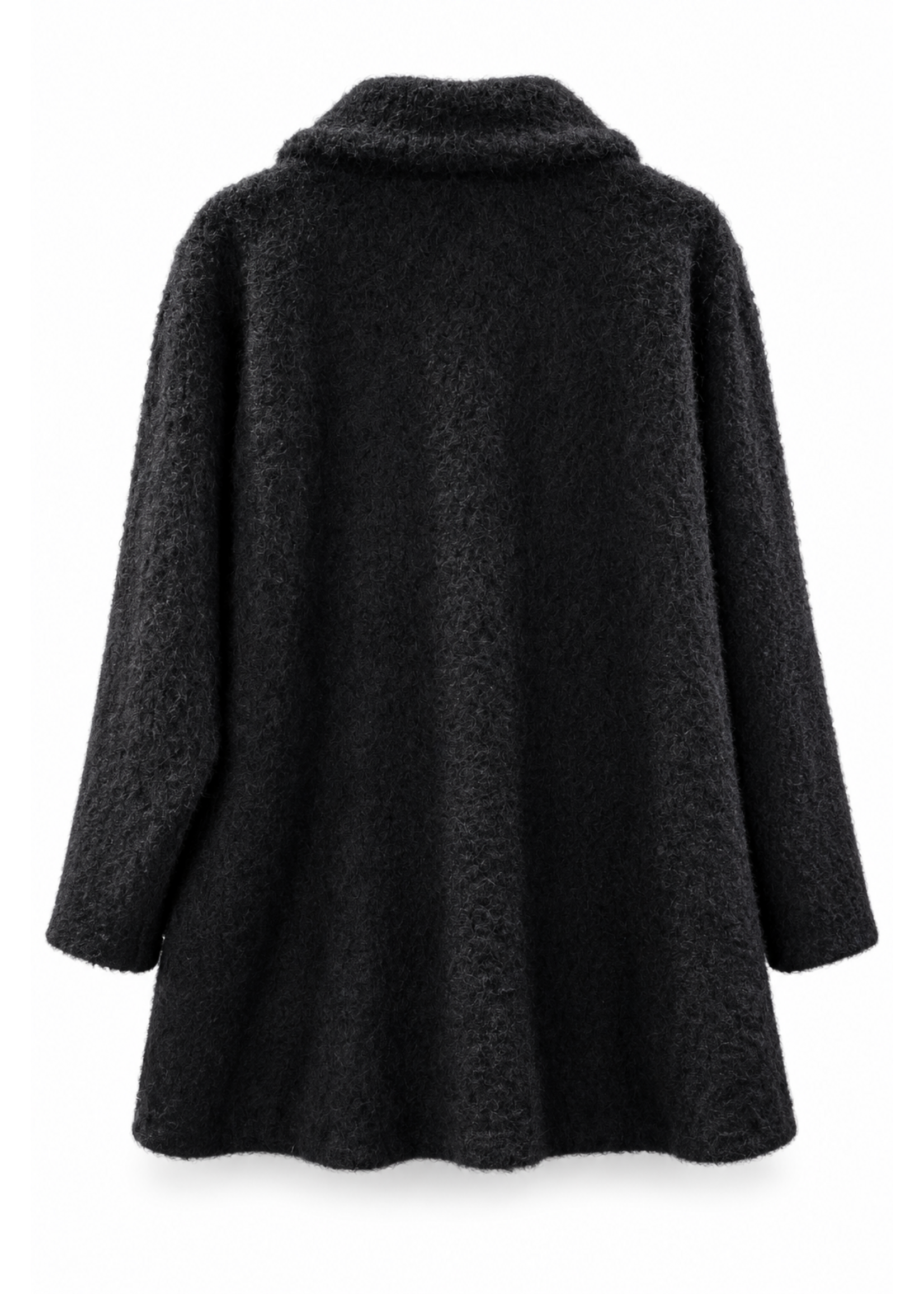 Long Swing Faux Wool Coat