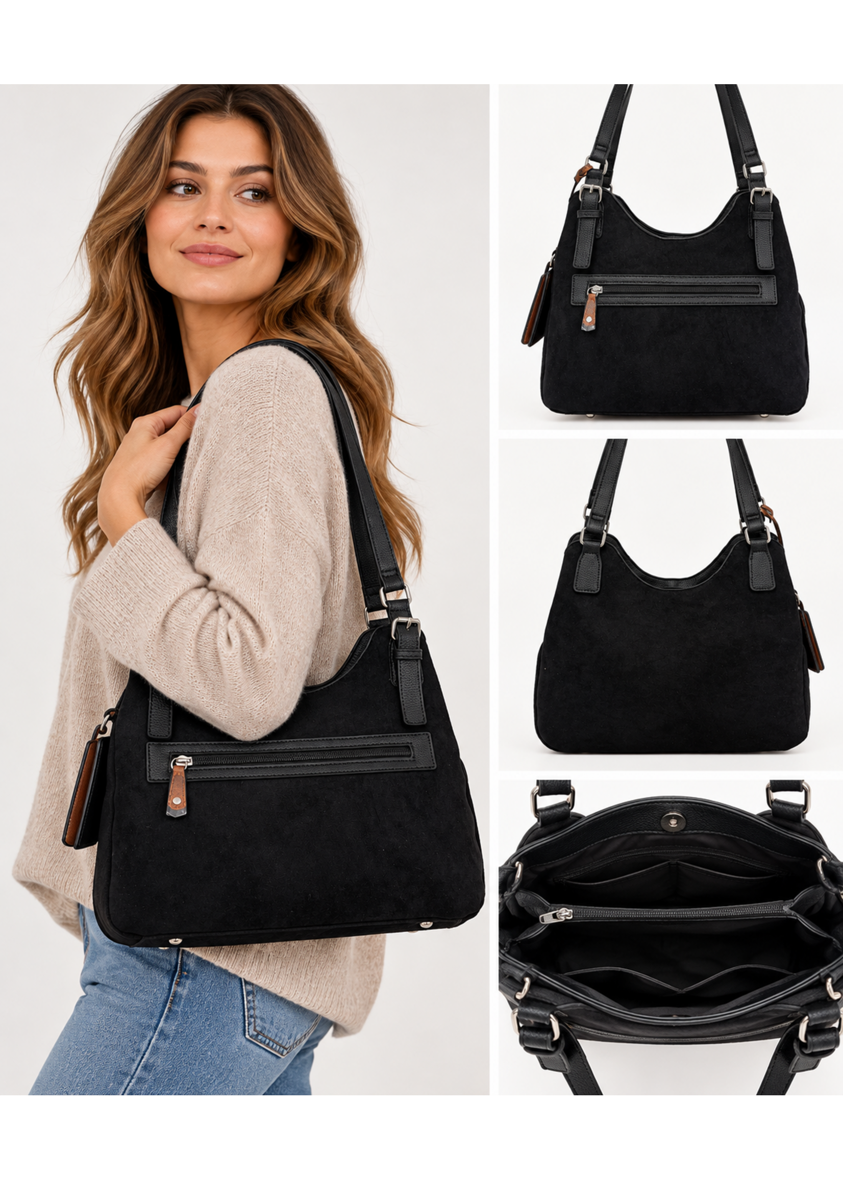 Seven Days Faux Suede Purse