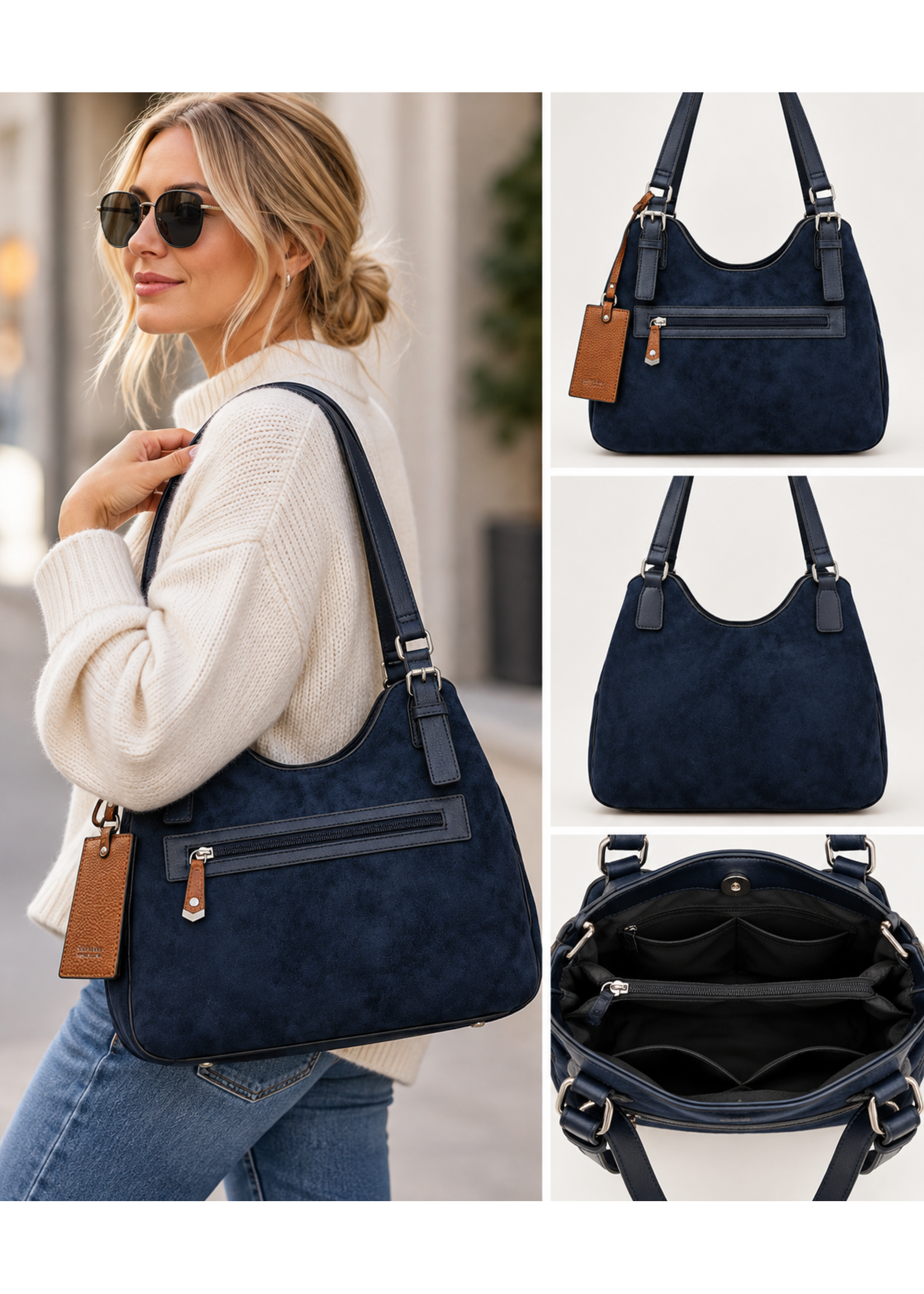 Seven Days Faux Suede Purse