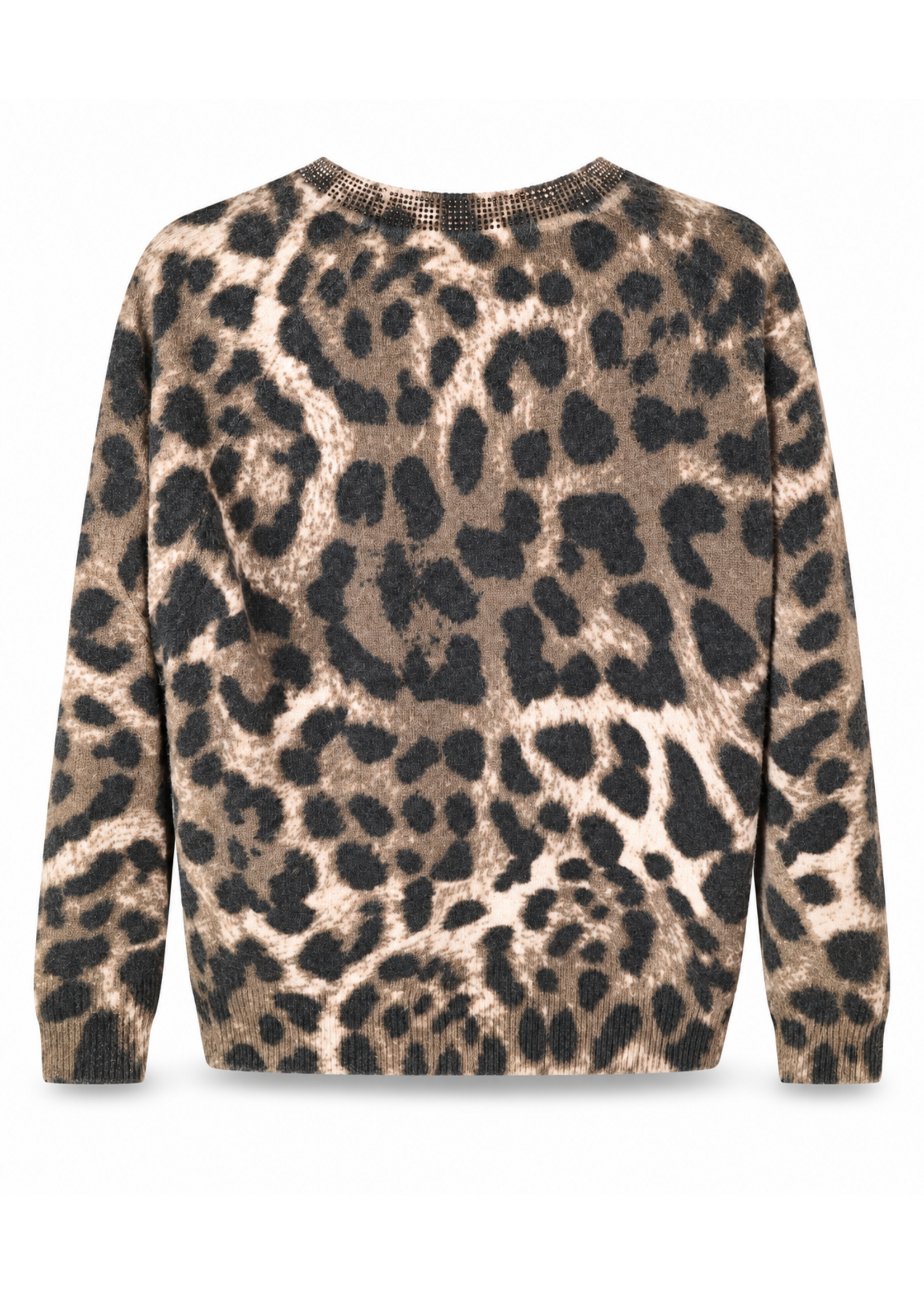 Moffi International Leopard Print Light Weight Sweater Embelished
