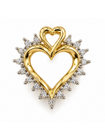 Vintage Jewellery Vintage 10ky Diamond Heart Pendant MSRP $400