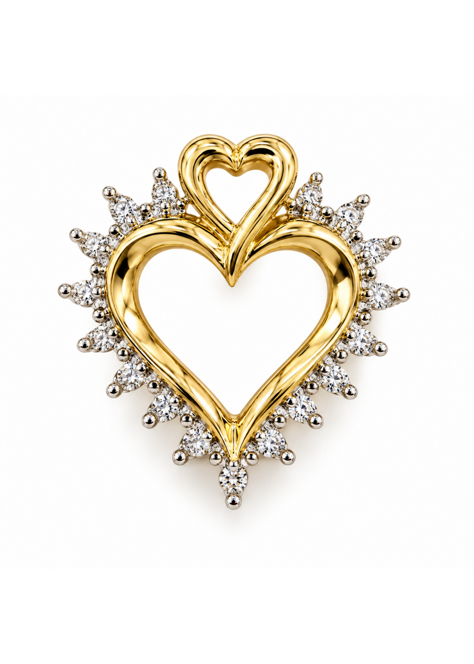 Vintage Jewellery Vintage 10ky Diamond Heart Pendant MSRP $400