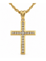 Vintage Jewellery Vintage 10ky Channel Diamond Cross Pendant MSRP $1800