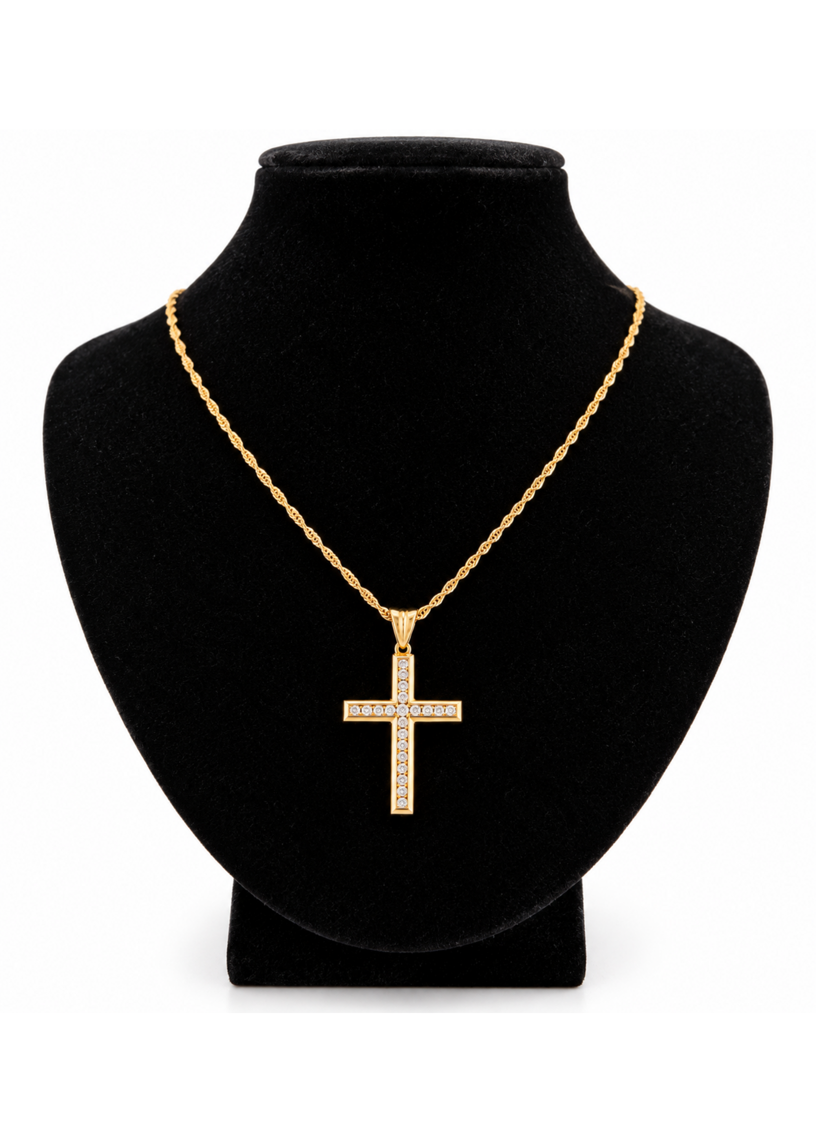 Vintage Jewellery Vintage 10ky Channel Diamond Cross Pendant MSRP $1800