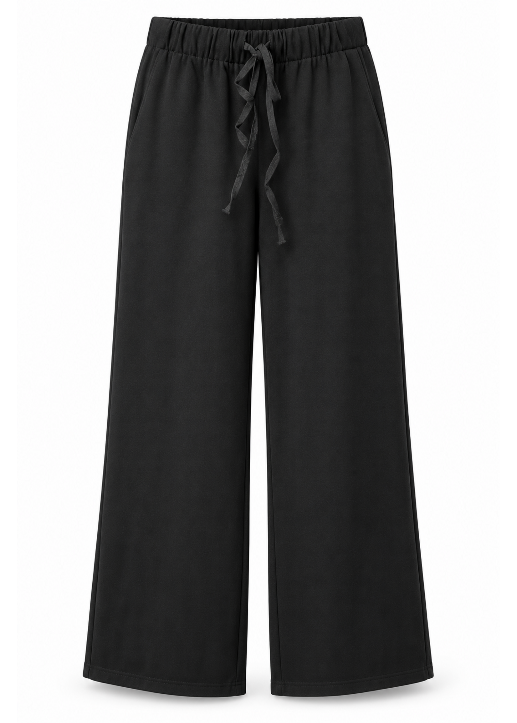 C'est Moi Tie Front Pull On Black Pant