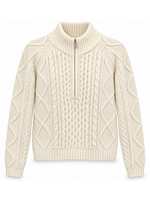 C'est Moi Cable Knit Zip Sweater