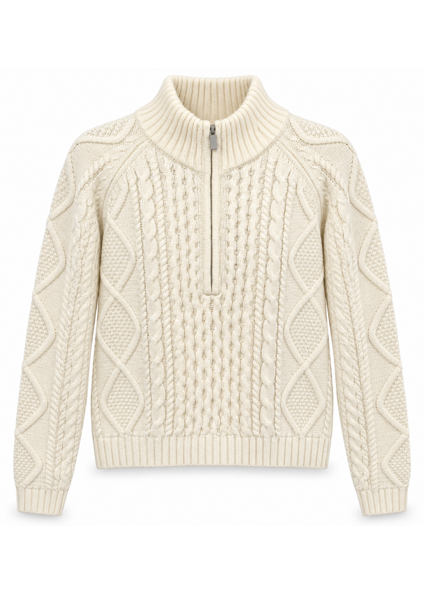C'est Moi Cable Knit Zip Sweater