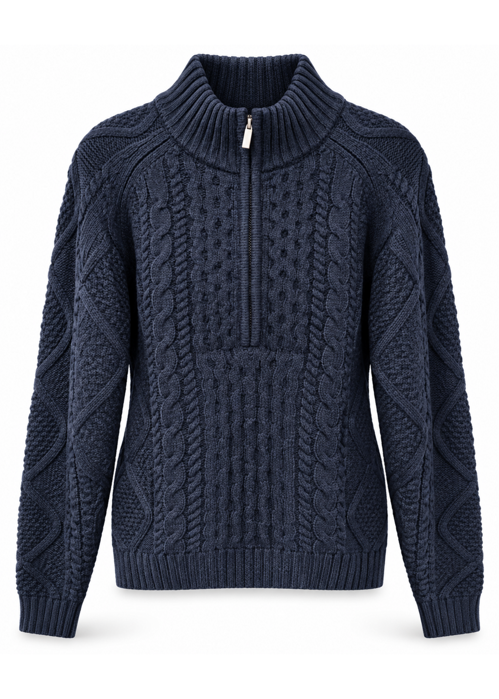 C'est Moi Cable Knit Zip Sweater