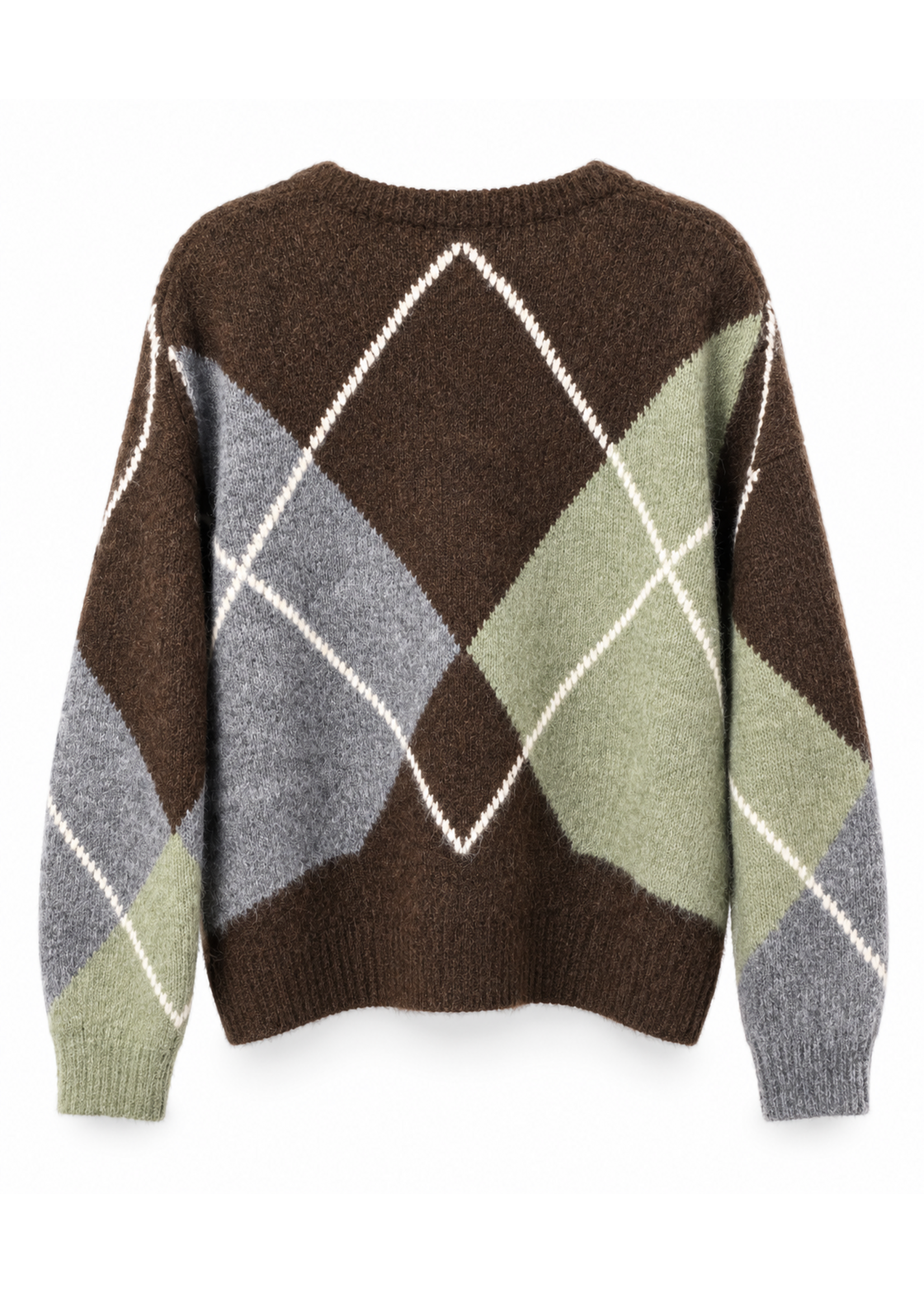 C'est Moi Relaxed Fit Argyle Sweater