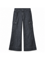 Lois Blackbull Apparel Robie Highwaist Flare Rinse Cargo Pant