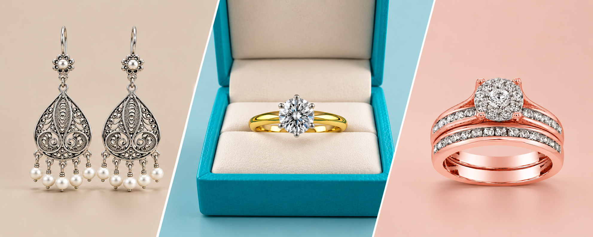 a collection of vintage jewellery pieces available at kreative design