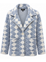 Papa Fashion Argyle Button Cardigan