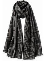 Silky Winter Scarf Large Geometric Print
