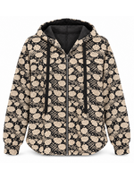 Papa Fashion Jacquard Bubble Hem Zip Up Hoodie