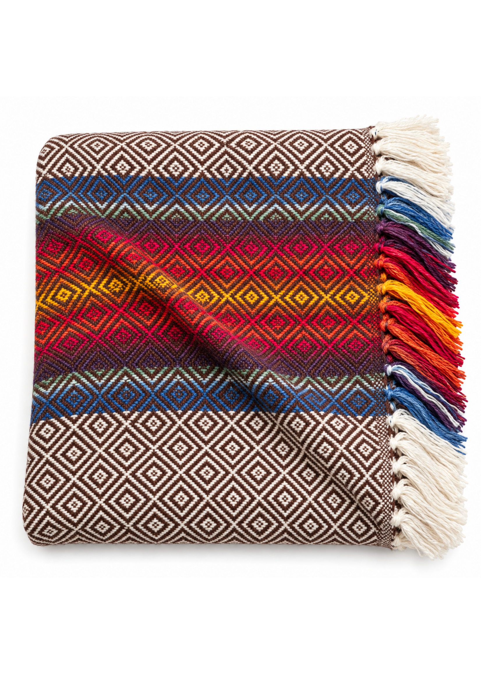 Alpaca Throw 64" x 60" Brown Multi
