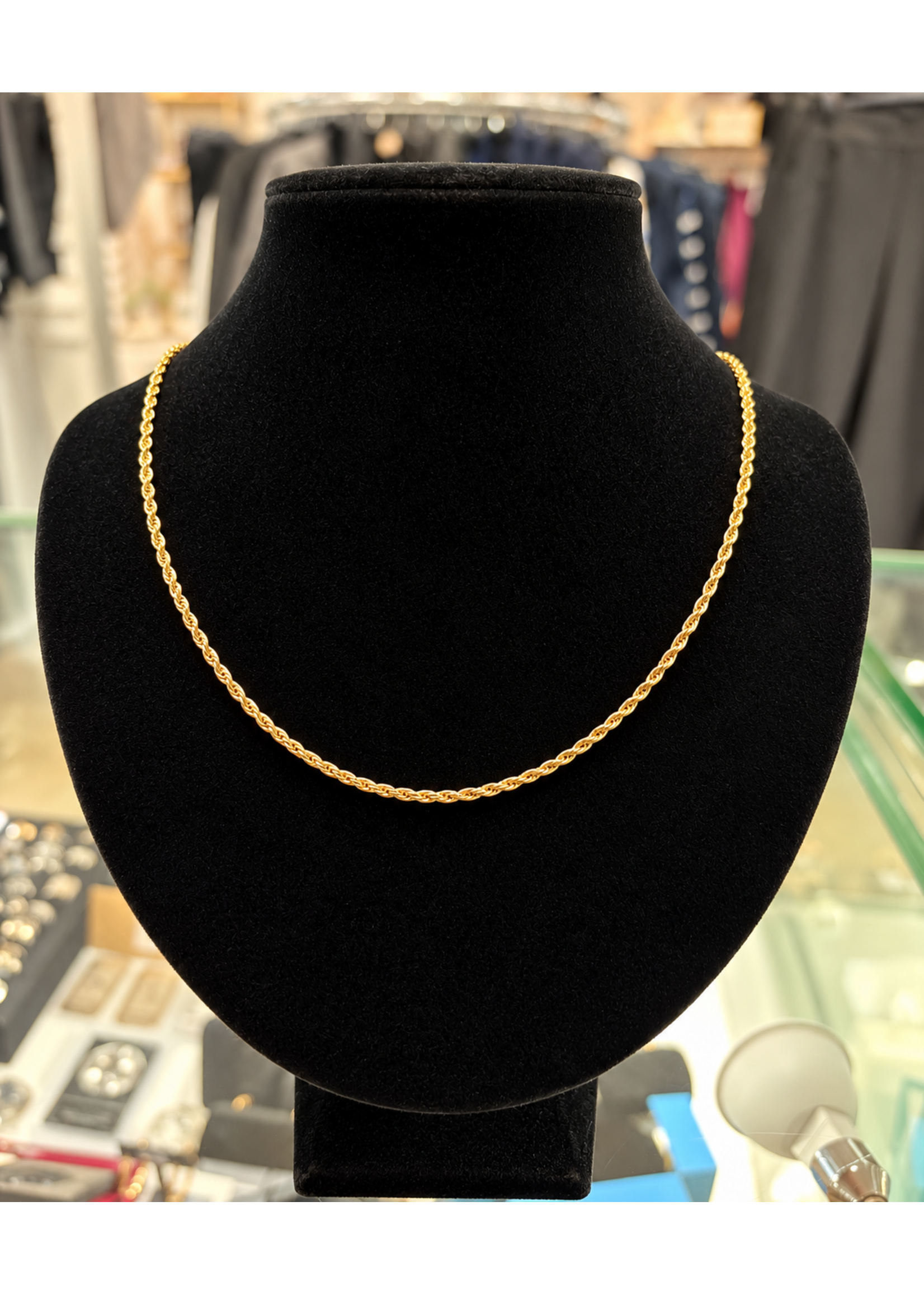 Vintage Jewellery Vintage 10ky Rope Chain 22"
