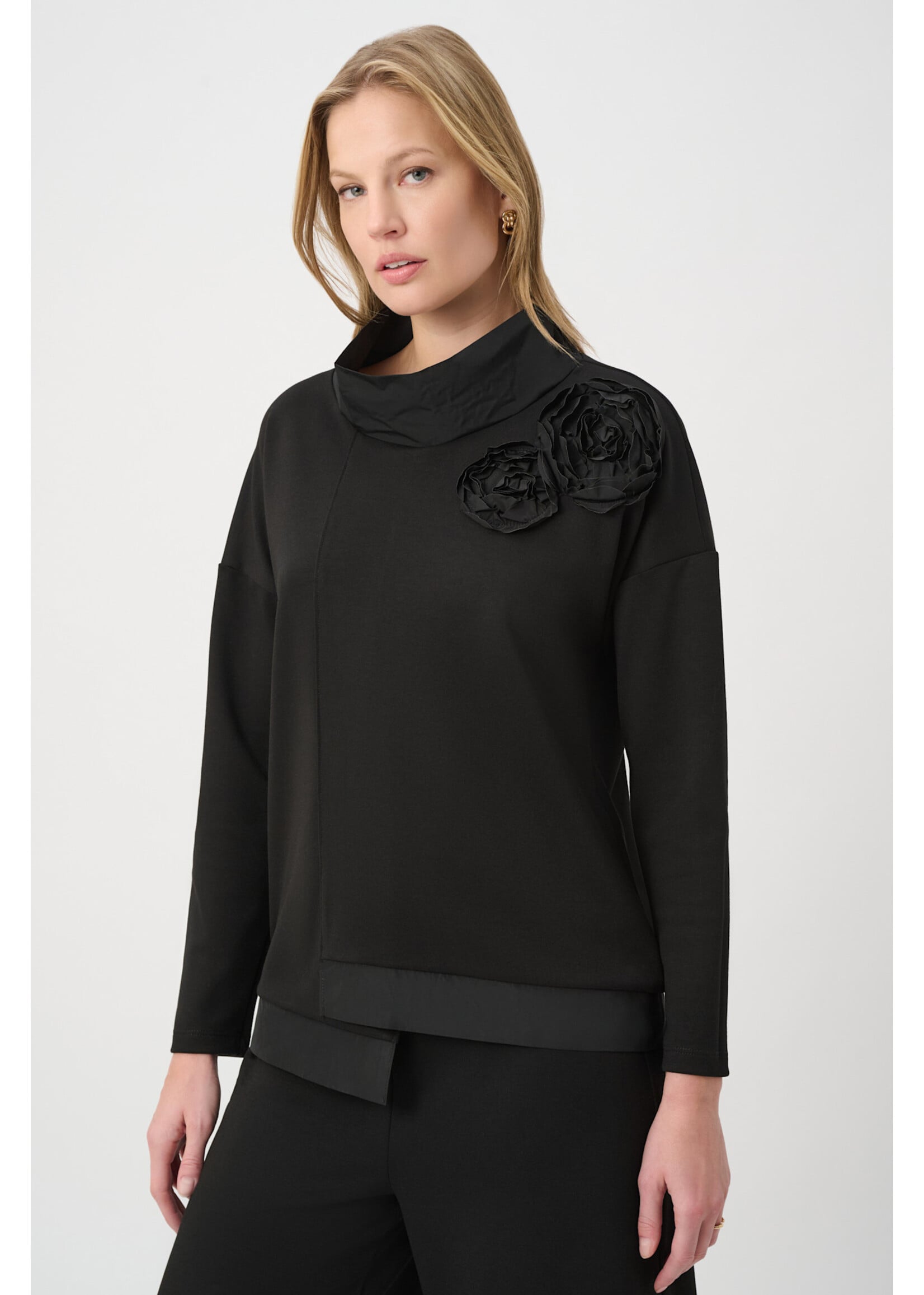 Joseph Ribkoff Joseph Ribkoff Asymmetrical Floral Embroidered Tunic