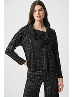 Joseph Ribkoff Joseph Ribkoff Plaid Cowl Collar Top