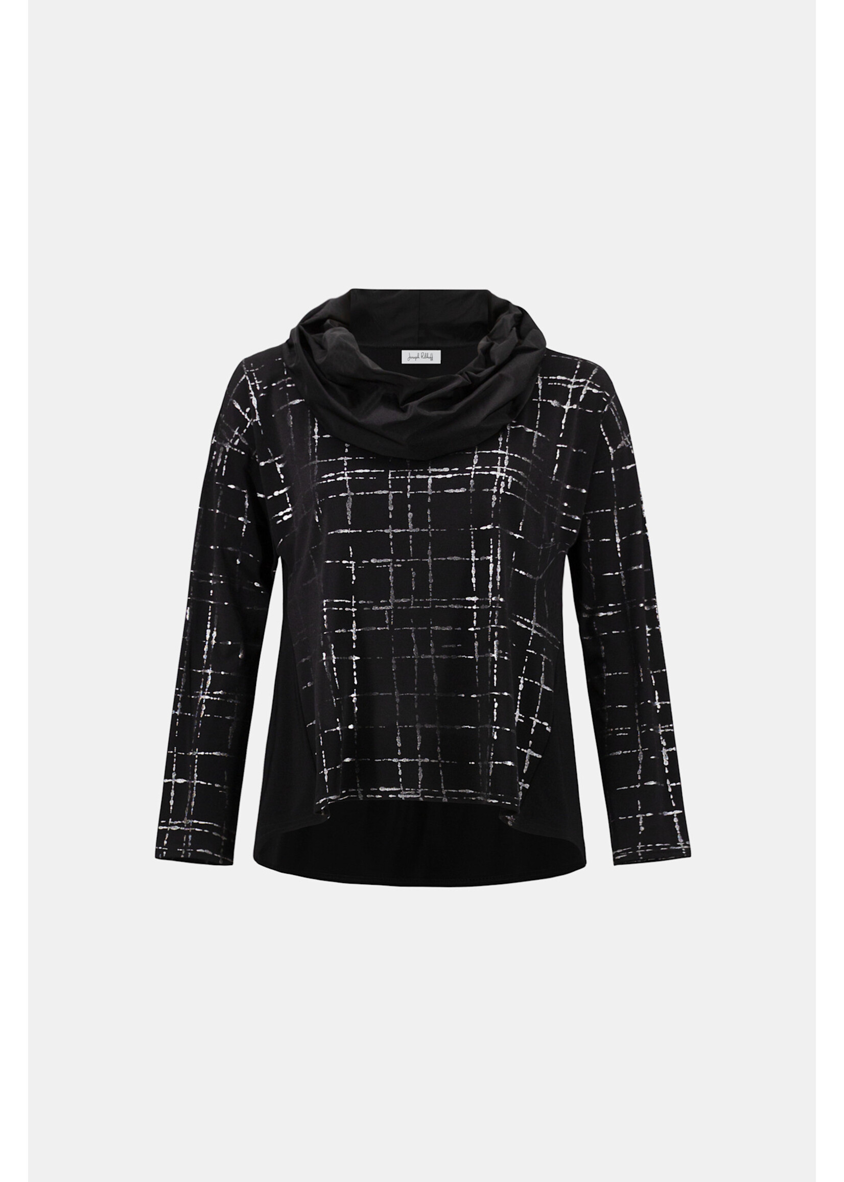 Joseph Ribkoff Joseph Ribkoff Plaid Cowl Collar Top