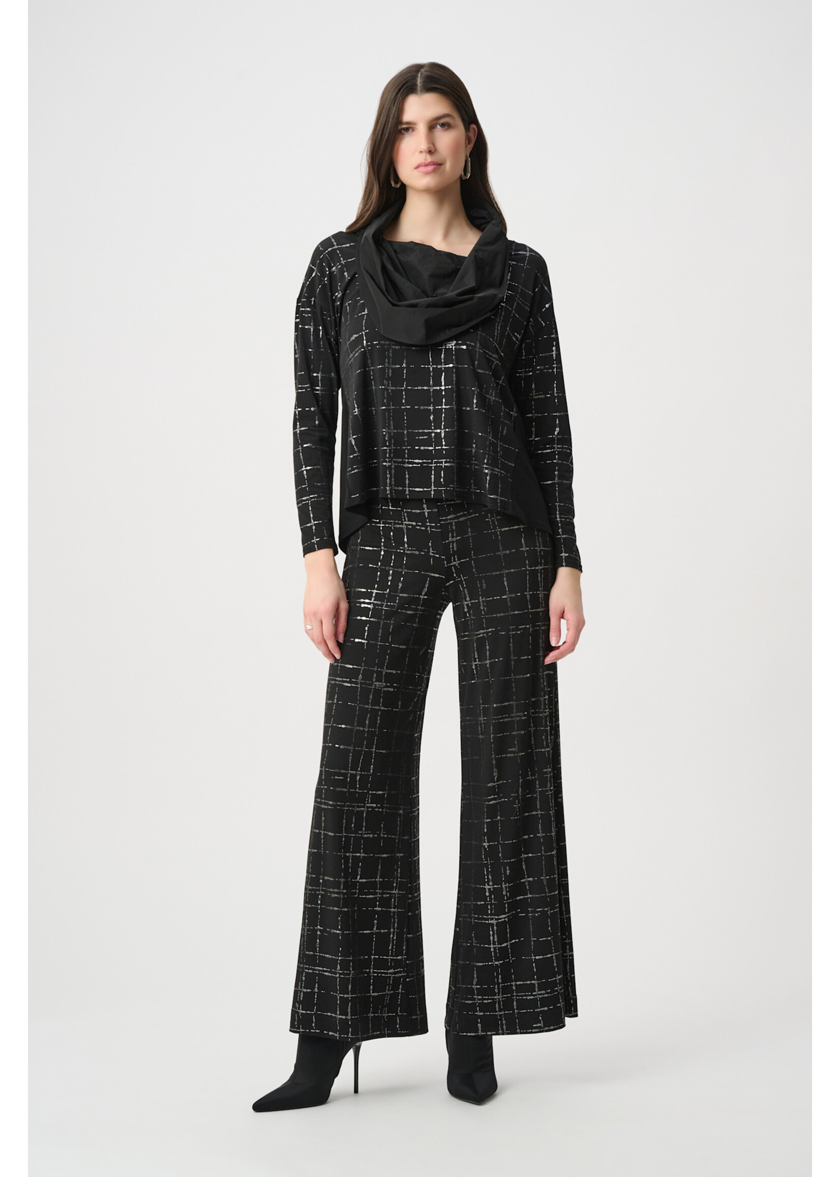 Joseph Ribkoff Joseph Ribkoff Plaid Wide Leg Pants
