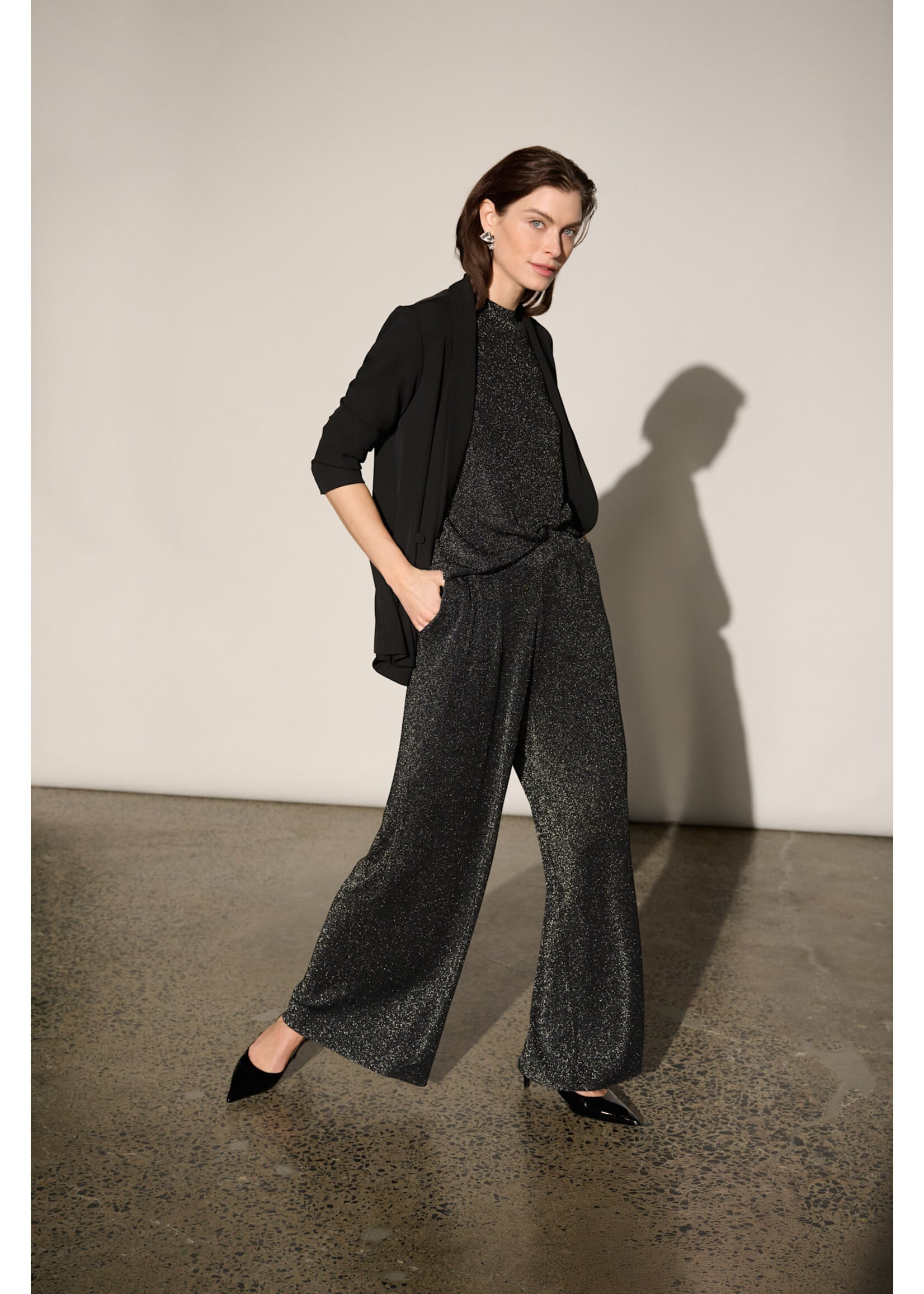 Joseph Ribkoff Joseph Ribkoff Lurex Sweater Wide Leg Pants