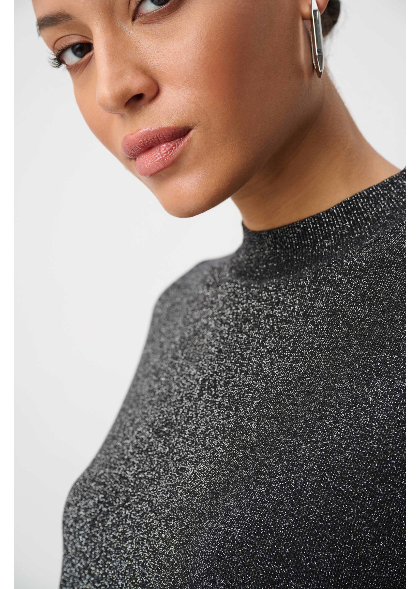 Joseph Ribkoff Joseph Ribkoff Mock Neck Lurex Sweater Top