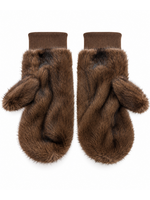 Tom & Eva Tom & Eva Faux Fur Mittens Brown