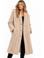 Tom & Eva Tom & Eva Cable Long Faux Fur Coat