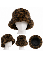 Tom & Eva Tom & Eva Leopard Print Faux Fur Bucket Hat