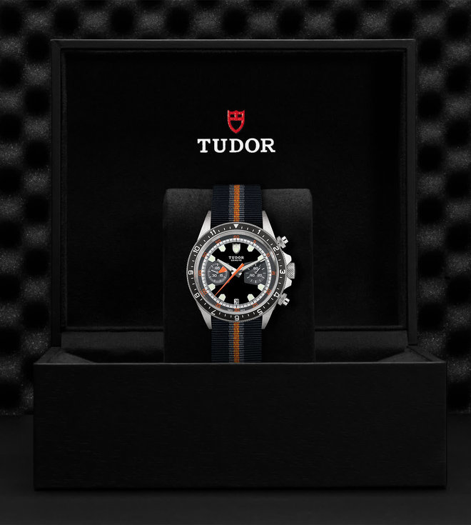 Tudor TUDOR Heritage Chrono  Black and grey dial, Fabric strap