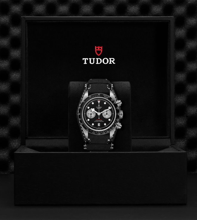 Tudor TUDOR Black Bay Chrono  41 mm steel case, Black leather bracelet