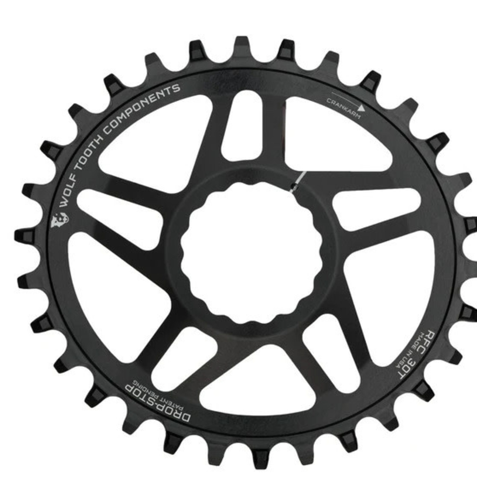 Wolf Tooth Components Wolf Tooth Elliptical Direct Mount Chainring RaceFace/Easton CINCH Direct Mount Drop-Stop  For Boost Cranks 3mm Offset Black 30t