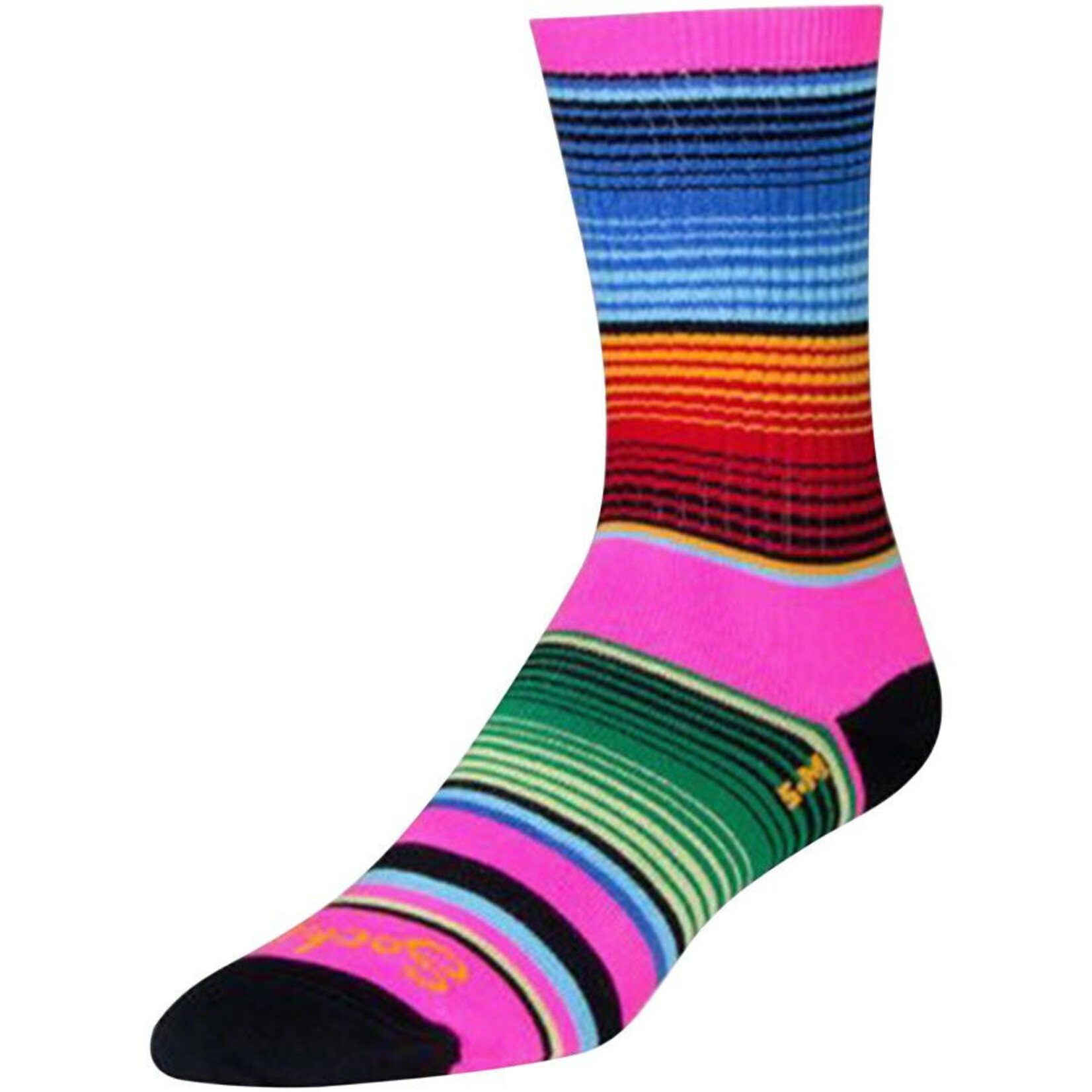 SockGuy Crew Siesta Socks 6 inch Pink/Multi-Color L/XL